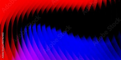 Neon ripple glass gradient in magenta, violet, ember orange on deep midnight. Sharp ribbed distortion, cinematic glow; futuristic texture background, vector illustration
