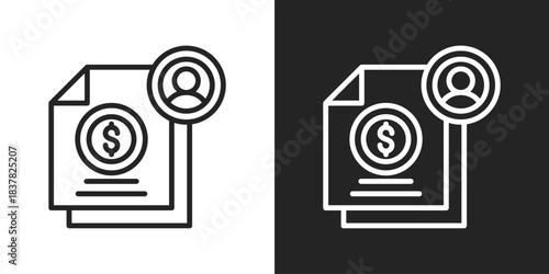 Account holder Icon In Black And White Line Style