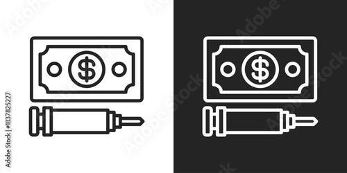 Medical cost Icon In Black And White Line Style