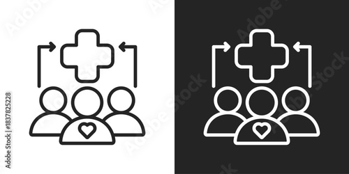 Medical staff Icon In Black And White Line Style