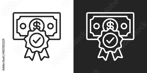 Qualified Icon In Black And White Line Style