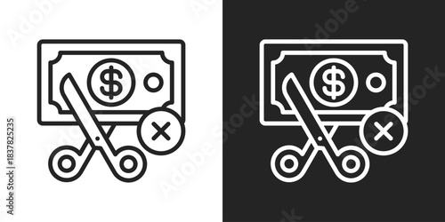 Tax free Icon In Black And White Line Style