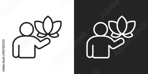 Wellness program Icon In Black And White Line Style