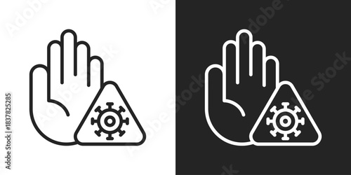 Preventive Icon In Black And White Line Style