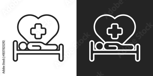 Patient care Icon In Black And White Line Style