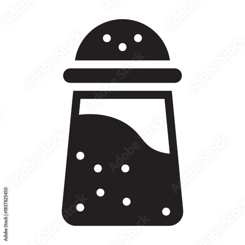 Glyph icon of salt shaker, bold outline, seasoning ingredient for cooking and baking