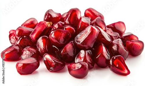 Heap of glistening red pomegranate seeds