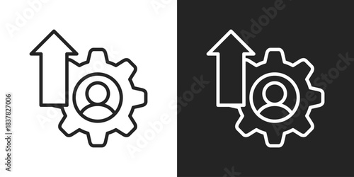 Personal Growth Icon In Black And White Line Style