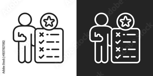 Self Discipline Icon In Black And White Line Style