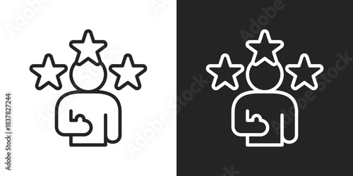 Self Esteem Icon In Black And White Line Style