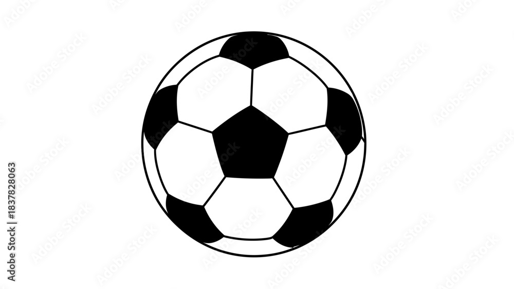 Obraz premium Classic Black and White Soccer Ball Icon Illustration