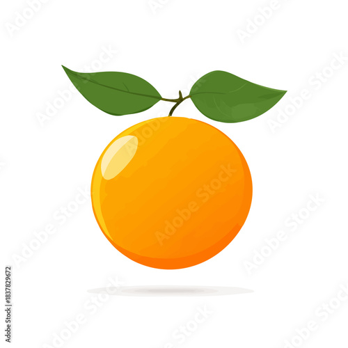 2D flat vector illustration of Tangerine, clean and minimal icon style, isolated on white background.