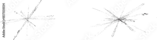 Crossed scratches set. Scratch effect for template presentation, banner . Distressed isolated shapes .Grunge textured . Distress vector shapes with scratches .Print texture