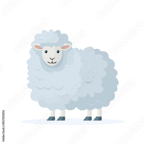 Wallpaper Mural 2D flat vector illustration of Sheep, designed in a clean icon style and isolated on a white background. Torontodigital.ca