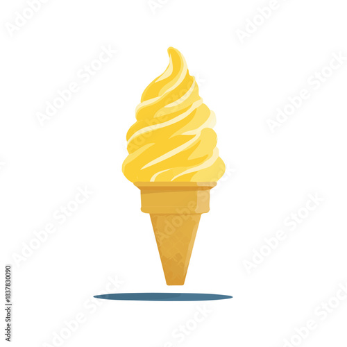 Flat 2D vector illustration of Gelato, simple icon style on a clean white background.