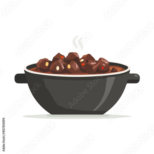 2D flat vector illustration of Beef Stew, designed in a clean icon style and isolated on a white background.