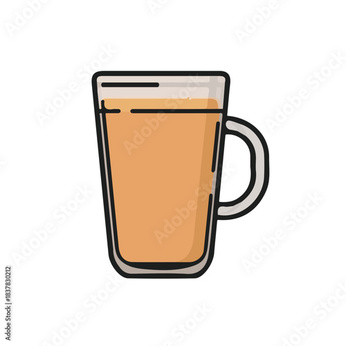 Minimal 2D vector illustration of Chai Tea in flat icon style on a plain white background.