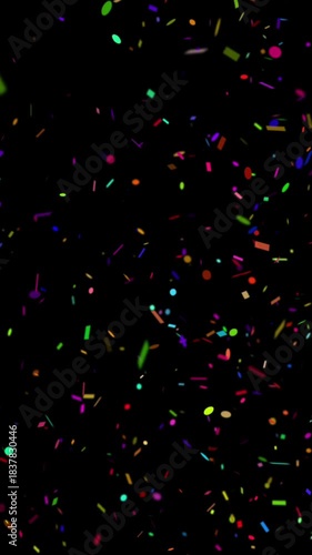 Confetti particles. Mobile-friendly. Perfect for Reels, Stories, and all social media platforms. Vertical video overlay with transparent alpha channel ProRes 4444.