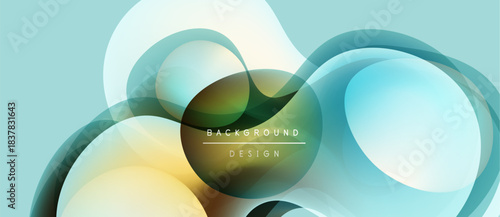 Abstract flowing shapes, soft colors, modern design. Light gradients create depth, visual harmony. Background element for digital projects.
