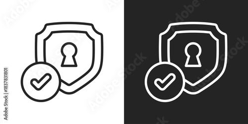 Access Control Icon In Black And White Line Style