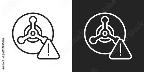 Biological Threat Icon In Black And White Line Style