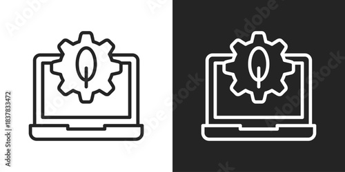 Environment Icon In Black And White Line Style