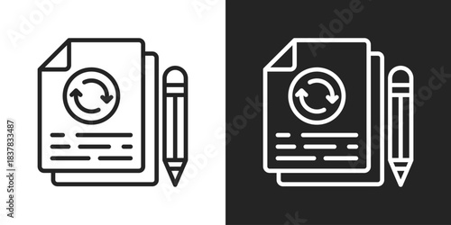 Changelog Icon In Black And White Line Style