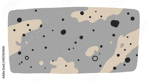 Abstract gray stone texture with beige spots and black dots  