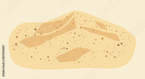 Flatbread illustration on a soft pastel background  