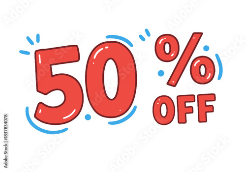 Discount Sale Banner with 50 Percent Off Promotion  