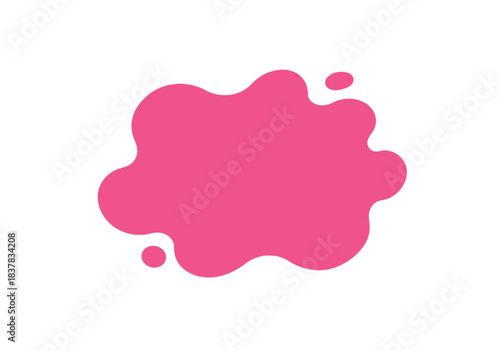 Pink paint splash in abstract design on white background  