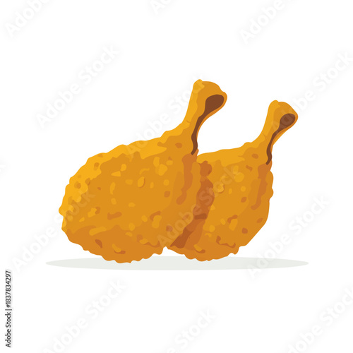 Simple flat 2D vector graphic of Fried Chicken, modern icon look, displayed on a pure white background.