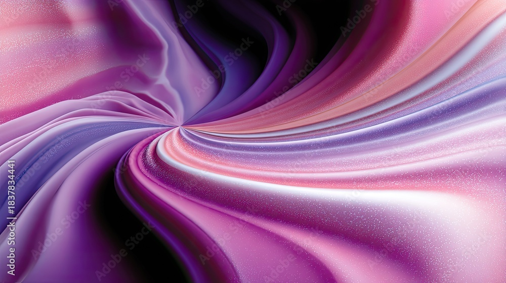 Obraz premium Abstract swirl of pink and purple waves with smooth textures and gradient transitions creating a dreamy atmosphere