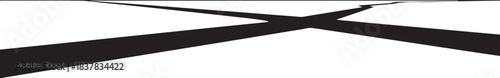 Abstract Black Lines Forming a Crossroads on White Keywords: abstract, black, white, lines