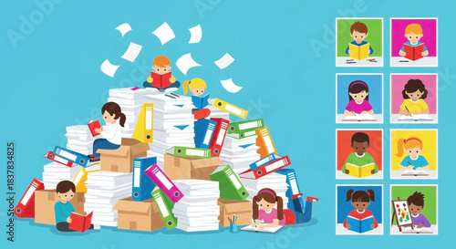 Children reading and learning with global information and documents