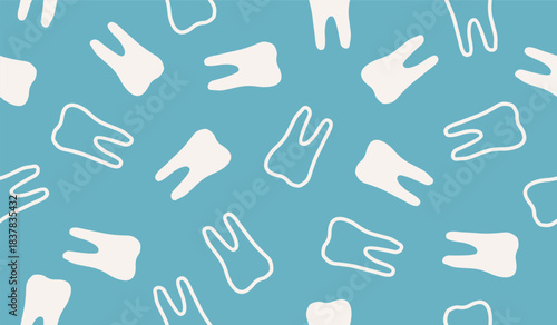 Cute tooth seamless pattern background