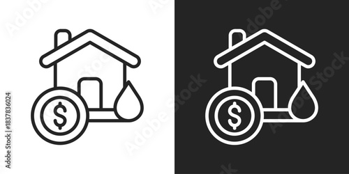 Asset Value Icon In Black And White Line Style