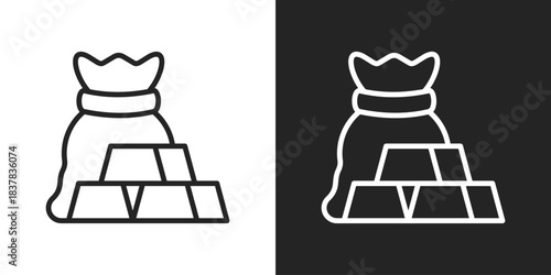 Wealth Reserve Icon In Black And White Line Style