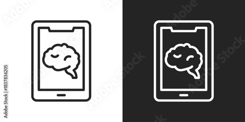 Smart Finance Icon In Black And White Line Style