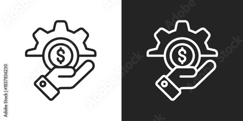 Value Creation Icon In Black And White Line Style