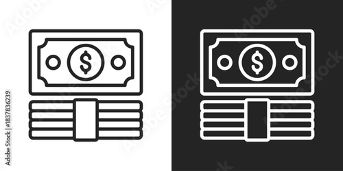 Capital Reserve Icon In Black And White Line Style