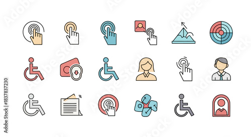 Collection of Diverse Icons Representing Various Concepts and Activities.