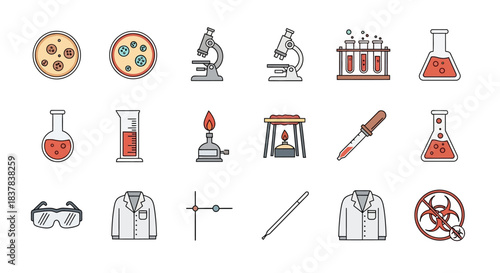 Laboratory equipment and tools for scientific research and experiments.