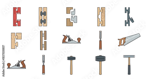 Woodworking Tools and Equipment for Crafting and Construction.