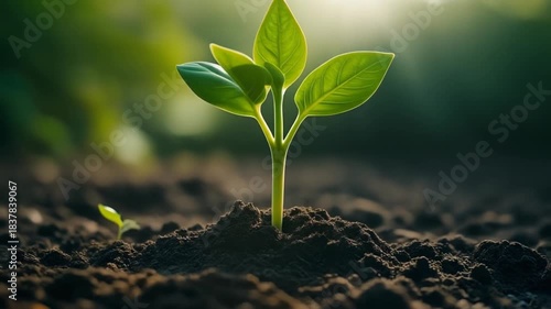 young plant in the ground