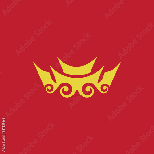 Golden Ethnic Crown Logo Icon