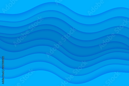 Abstract vector background with blue waves water. Ocean waves illustration.