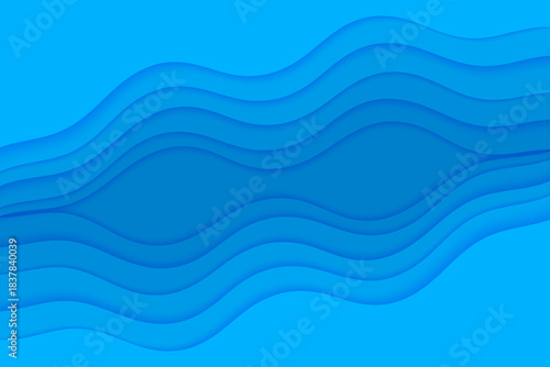 Abstract vector background with blue waves water. Ocean waves illustration.