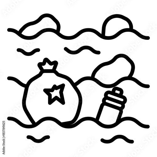 waste in rivers icon