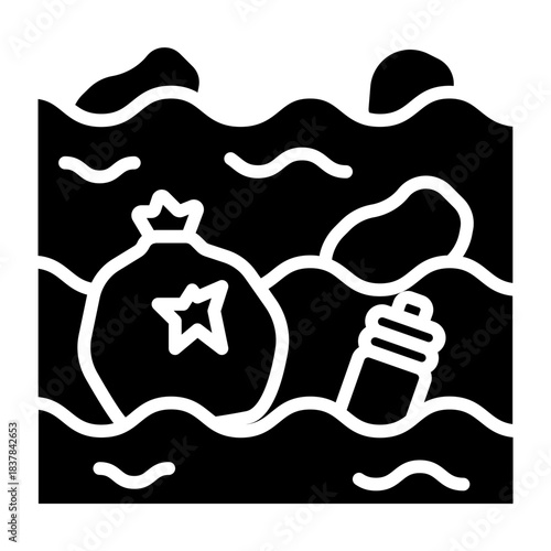 waste in rivers icon